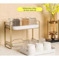 Giá kệ để cốc chén ly Cao cấp 2 tầng .Nhựa Pp Khung kim loại Sơn tĩnh điện _Chống gỉ hàng loại[Bomarrt]