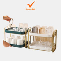 Giá kệ để cốc chén ly Cao cấp 2 tầng .Nhựa Pp Khung kim loại Sơn tĩnh điện _Chống gỉ