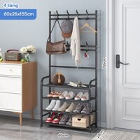 Giá kệ để giày dép đa năng kiêm móc treo quần áo, túi mũ KN3