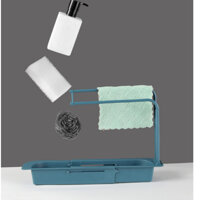 GIÁ KỆ ĐỰNG DỤNG CỤ RỬA CHÉN TRONG BỒN KÉO RÚT THÔNG MINH - Xanh