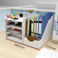 Giá Kệ Khay Tài Liệu Để Bàn Lắp Ghép Đơn Giản Chất Liệu Gỗ Nhựa Chắc Chắn, Giá Tài Liệu Để Bàn Văn Phòng Đa Năng