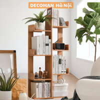 Giá kệ sách đứng hình cây xương rồng 3 4 tầng để đồ thương hiệu DECOMAN, sách vở bằng gỗ MDF cao cấp phủ melamin - D34