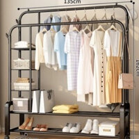 Giá kệ treo quần áo sắt 1 tầng , 2 tầng mẫu mới 2023