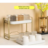 Giá kệ úp cốc chén 2 tầng INOX cao cấp chống han gỉ, khay úp ly, kệ gia vị kiêm kệ úp bình sữa nhiều màu sắc cực đẹp