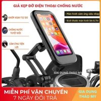 Giá Kẹp Giá Đỡ Điện Thoại Đi Xe Máy Xe Đạp Chống Nước Xoay 360 Độ