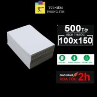 [Giá kho] Giấy Decal in nhiệt tự dính khổ A6 Khổ 100 x 150 mm 500 tờ dạng tệp, Giấy in mã vạch