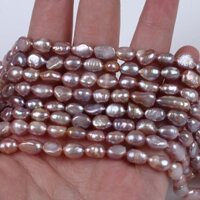 Giá khuyến mãi Dây ngọc trai thật nước ngọt baroque lỗ thẳng 6-7mm để làm đồ trang sức