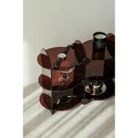 Giá lưu trữ decor acrylic màu nâu vintage cao cấp nhiều tầng