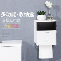 Giá lưu trữ miễn phí hai tầng chống nước, hộp đựng giấy vệ sinh gia đình, hộp khăn giấy, cuộn giấy, đục lỗ giấy cuộn phòng tắm 0MXx