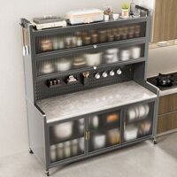 Giá lưu trữ nhà bếp hiện đại, tủ đứng nhiều tầng, bàn cắt đá, tủ lưu trữ lò vi sóng đa chức năng