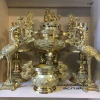 Giá mới bộ lư đồng đại phát ngũ sự cao 48 cm