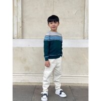 [Giá nhà máy]  Áo len bé trai dài tay  Abikids phối size 15kg-25kg- 23L06, Vải cotton organic