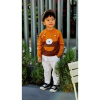 [Giá nhà máy] Áo len dài tay bé trai Abikids in mặt cười 1-4Y.22L11, Vải cotton organic