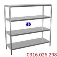 Giá phẳng inox 4 tầng