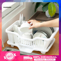 Giá phơi bát đĩa nhỏ gọn Giá thoát nước bằng nhựa Dung tích Giá phơi bát đĩa 2 lớp có giá đỡ dao kéo và ngăn thoát nước Đồ dùng nhà bếp đa chức năng cho Đông Nam
