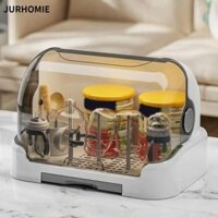 Giá phơi bình sữa cho bé JURHOMIE, Khay thoát nước có thể tháo rời có nắp Hộp đựng bình sữa cho bé, Quà tặng Giá đựng bình sữa cho bé bằng nhựa chống bụi
