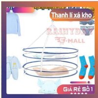 Giá phơi đồ lót tất vớ quần áo trẻ em túi giỏ vải lưới thông minh 2 tầng gấp bé xếp gọn đa năng tiện lợi