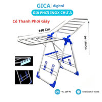 Giá Phơi Quần Áo Chữ A Inox Cao Cấp, Kèm Phụ Kiện Phơi Giầy, Túi Xách, Kiểu Dáng Hàn Quốc, Gấp Gọn Thông Minh