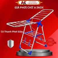Giá Phơi Quần Áo Chữ A Inox Cao Cấp, Kèm Phụ Kiện Phơi Giầy, Túi Xách, Gấp Gọn Thông Minh, Kiểu Dáng Hàn Quốc