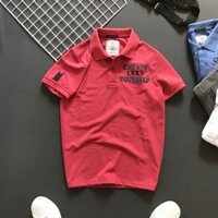 GIÁ RẺ-Áo thun nam cổ bẻ thêu chữ cực đẹp trước ngực - CS094