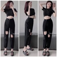 [GIÁ RẺ] Các Kiểu Dáng Baggy Nữ Hot Trend - Quần Jean Rách Gối Cá Tính