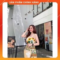 [Giá Rẻ] Đồ Bộ Thổ Cẩm Đi Biển Áo 2 Dây + Quần Dáng Suông
