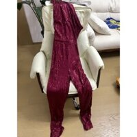 Giá Rẻ Đuôi Đặt Hàng Chỉ Một Mảnh Phong Cách Người Nổi Tiếng Rò Rỉ Vai Jumpsuit Quần Dài Sequin Hiệu Suất Quần Áo S