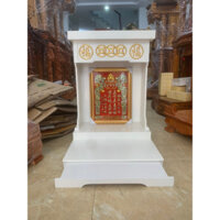 GIÁ RẺ HÀNG ĐẸP- Bàn thờ ông địa thần tài gỗ xoan sơn trắng cho gia chủ mệnh kim