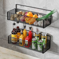 Giá rẻ kệ đựng gia vị dán tường nhà bếp khung sắt sơn tĩnh điện, kệ dán tường đựng đồ nhà tắm gọn gàng