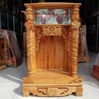 Giá Rẻ Nhất Bàn thờ thần tài ông địa 80cm x 127cm gỗ xoan quỳ trụ điện tử