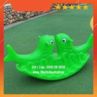 giá rẻ nhất -  Bập bênh cá chép đôi - đồ chơi ngoài trời mầm non