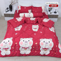 [giá rẻ nhất] bộ ga giường cotton poly 5 món chăn phao