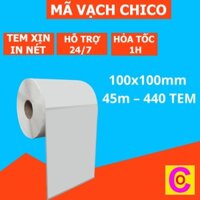 [GIÁ RẺ NHẤT] Decal giấy in mã vạch 100x100mm [45m – 440 TEM]