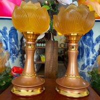 [Giá Rẻ Nhất ] Đèn Thờ Cúng Hoa Sen Lưu Ly Cao Cấp Sáng 7 Màu