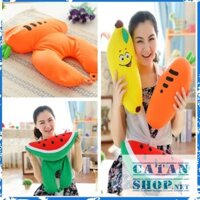 [GIÁ RẺ NHẤT] Gối Kê Cổ Chữ U Biến Hình Siêu CUTE  cà rốt, dưa hấu, chuối thun Siêu Mịn