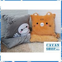 [GIÁ RẺ NHẤT] GỐI MỀN 3 trong 1 BAYMAX, MÈO SHIMI cute, nỉ nhung siêu mịn, bộ chăn gối văn phòng, gấu bông kèm mền