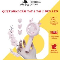 [Giá Rẻ Nhất] Quạt Mini Cầm Tay, Quạt Mini Tích Điện Văn Phòng Nhỏ Gọn, Tiện Lợi - Tặng Kèm Đế Và 4 Tai - Hike Guys