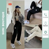 [GIÁ RẺ] Quần Thun Jogger , Quần Jogger Chữ Thêu Bus 3 Màu C001 | Thời Trang Nữ | SUMI BOUTIQUE