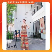 [Giá Rẻ]  Set thổ cẩm đi biển áo 2 dây + quần dáng xuông