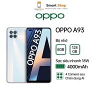 [Giá rẻ sô 1] Điện thoại OPPO A93 (8Gb/128Gb) - Đại lý phân phối chính hàng - Bảo hành 24 tháng
