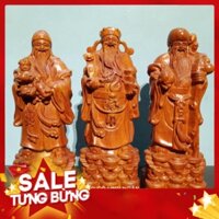 [GIA RE] Tượng tam đa phúc lộc thọ gỗ hương cao 30