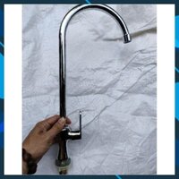 [Giá Rẻ] Vòi nước rửa bếp chén lạnh Thau bóng ổ bi ống dài van gạt xoay 360 độ phi 21