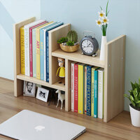Giá sách gỗ mini để bàn lắp ghép MS 02 tiện dụng - Gỗ