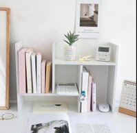 GIÁ SÁCH MINI ĐỂ BÀN BẰNG GỖ CAO CẤP - Trắng - Ván dày 12mm