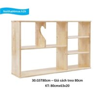 GIÁ SÁCH TREO 80cm GỖ CAO SU