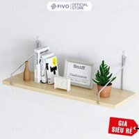 Giá Sách Treo Tường Trang Trí FIVO Mã FB40 Không Cần Khoan Tặng Kèm Đinh 4 Chân Chịu Lực Lên Đến 10KG Với Móc Inox Dễ Dàng Gắn Lên Tường - Gỗ 40x15cm