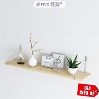 Giá Sách Treo Tường Trang Trí FIVO Mã FB40 Không Cần Khoan Tặng Kèm Đinh 4 Chân Chịu Lực Lên Đến 10KG Với Móc Inox Dễ Dàng Gắn Lên Tường - Gỗ 60x15cm