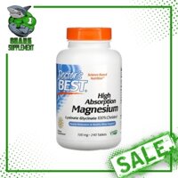 [Giá Sale] Viên uống Magie Doctor Best  – High Absorption Magnesium 100 mg – Size 120 viên