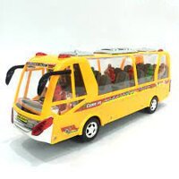 (GIÁ SẬP SÀN) Bộ đồ chơi mô hình chiếc xe buýt trở khách sử dụng pin có đèn phát sáng và nhạc, quay đầu khi gặp vật cản