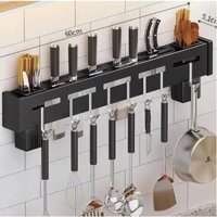 Giá sắt gài dao dán tường - Giá treo đồ dùng nhà bếp đũa, thìa, kéo, nạo
